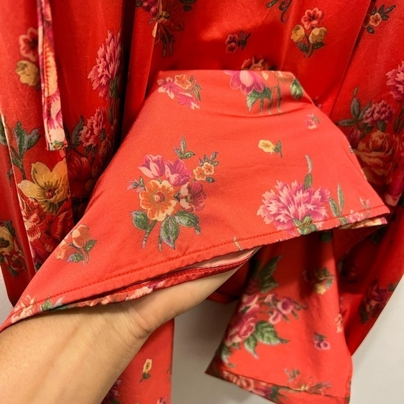 NWT & OTHER STORIES Orange Floral Midi Dress - Picture 11 of 12